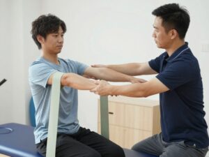 Post-operative rehabilitation exercises with a physiotherapist in Bangalore
