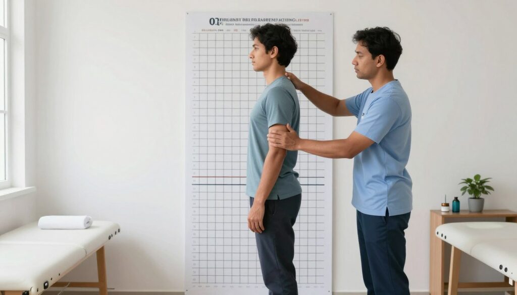 Comprehensive physiotherapy assessment examining posture and movement quality