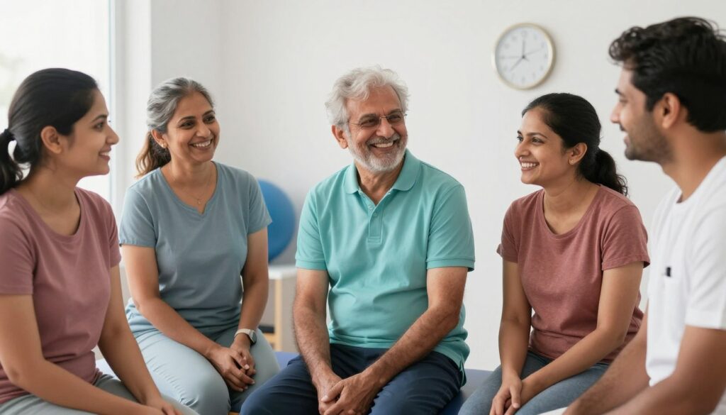 Happy recovered patients at Quantum Physiotherapy clinic Vijaya Bank Layout