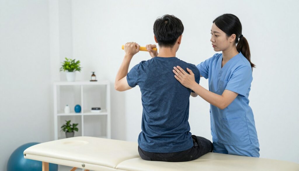 Post-surgery physiotherapy rehabilitation session at Quantum Physio