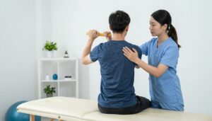 Post-surgery physiotherapy rehabilitation session at Quantum Physio