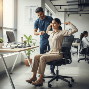 Posture correction exercises for office workers