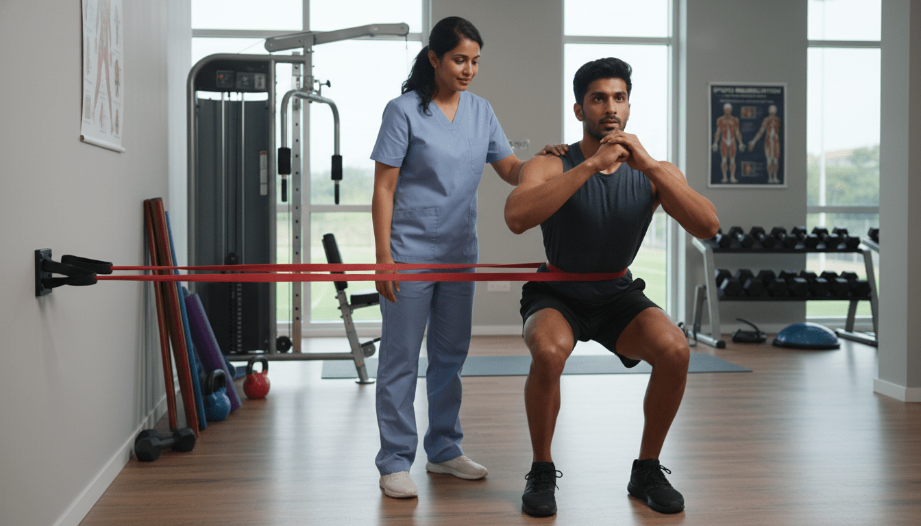 Sports physiotherapy and ACL rehabilitation session at HSR Layout clinic
