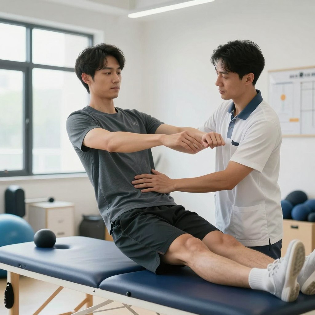 Sports rehabilitation session for athlete at Quantum Physio